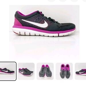 Nike Flex Run Women's Black and Magenta Pink Running Shoes Size 7